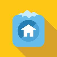 Frozen home button symbolizing difficulty finding housing vector