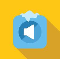 Frozen sound icon representing loss of audio signal vector