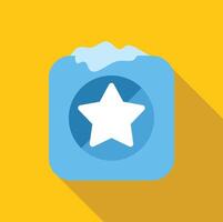 Frozen application icon showing white star on blue and yellow background vector