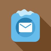 Frozen email app icon showing unread messages in inbox vector