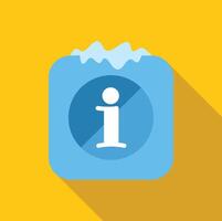 Information icon melting like an ice cube on yellow background vector