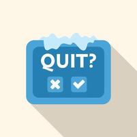 Frozen quit button with checkmark and cross sign vector