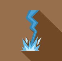 Lightning strike creating shockwave and flash on brown background vector
