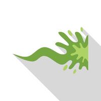Green liquid splashing and making a stain with a long shadow vector