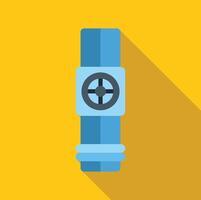 Blue pipe with valve controlling water flow vector