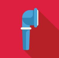 Blue periscope exploring depths with long shadow on red background vector