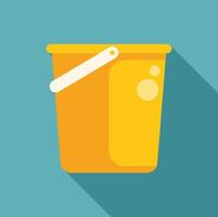 Yellow cleaning bucket with bubbles and white handle on teal background vector