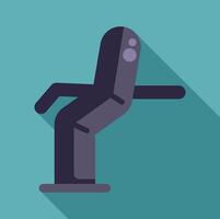 Modern robotic arm picking up object with long shadow on teal background vector