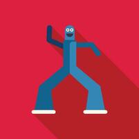 Wacky wavy inflatable tube man dancing with long shadow vector