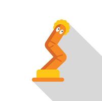 Funny orange inflatable tube man waving with long shadow vector