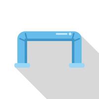 Water pipe connecting two points with long shadow vector
