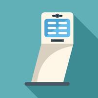 Payment terminal processing customer transaction with touchscreen and card reader vector