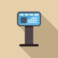 Digital signage displaying information and advertisement with long shadow vector