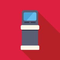 Atm machine providing convenient financial transactions on red background vector