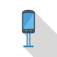 Parking meter featuring digital display and payment options on stand vector