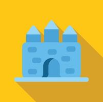 Blue castle representing security and medieval times on yellow background vector