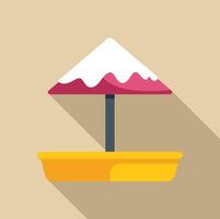 Sandbox with umbrella protecting from sun in playground vector
