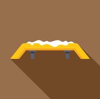 Speed bump covered with snow on a brown background vector