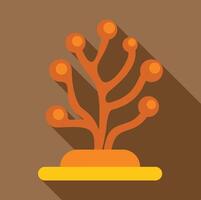 Small orange coral growing on a yellow base with brown background vector