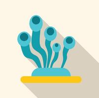 Blue tentacles emerging from yellow base with long shadow vector