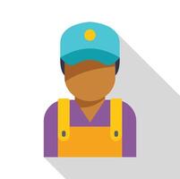 Delivery man wearing uniform and cap is delivering a package vector