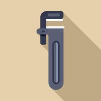Adjustable wrench on beige background with long shadow vector