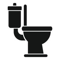 Toilet bowl with cistern and flush button representing bathroom sanitary equipment vector