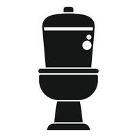 Classic toilet bowl with closed lid and visible flush buttons vector