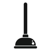 Toilet plunger with long handle for unclogging drains vector