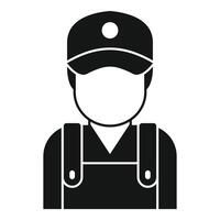 Delivery man wearing cap and overalls, simple avatar icon vector