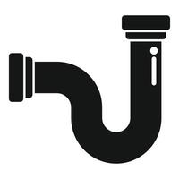 Plumbing siphon pipe connecting two pipes in isometry vector