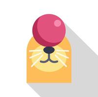 Cute cat balancing a red ball on its nose vector