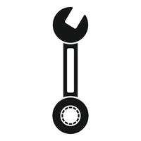 Interchangeable head wrench with ratchet end for mechanical operations vector