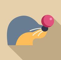 Circus seal balancing ball on nose with long shadow vector
