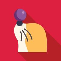 Circus seal balancing purple ball on its nose, side view with long shadow vector