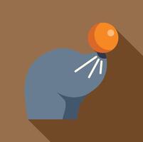 Circus seal balancing ball on nose with brown background vector
