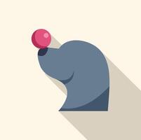 Dog balancing ball on nose, performing trick with long shadow vector
