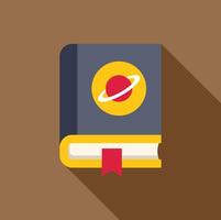 Book with planet symbol representing astronomy studies and knowledge vector
