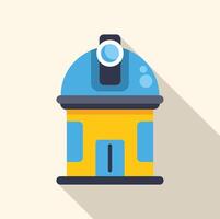 Observatory building exploring the universe with large telescope vector