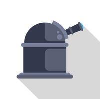 Observatory telescope exploring the universe in a flat design with long shadow vector