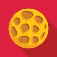 Moon with craters on red background, space illustration vector
