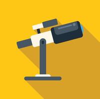 Telescope exploring the universe on a yellow background vector