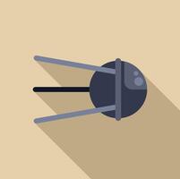 Sputnik style satellite orbiting earth, exploring space and transmitting data vector
