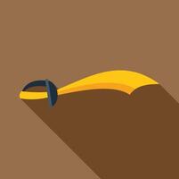 Gold scimitar sword exhibiting sharp blade and hilt vector