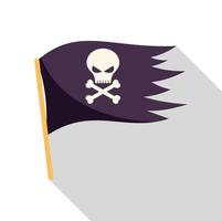 Jolly roger waving with skull and crossbones showing piracy vector