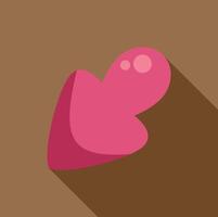 Pink arrow pointing down with long shadow on brown background vector