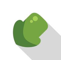 Green frog sitting on a leaf with long shadow vector