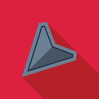 Gray arrow pointing up and right on red background with long shadow vector