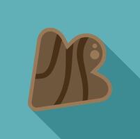 Heart shaped chocolate candy with swirls and drops on turquoise background vector