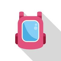 Pink backpack with large window displaying refreshing blue contents vector